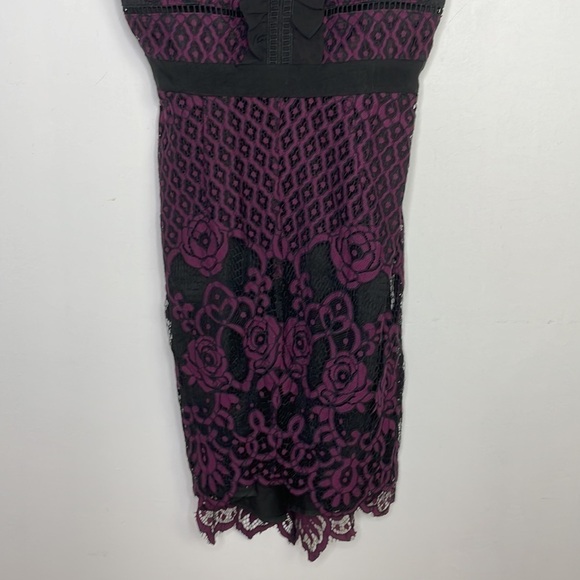 Adelyn Rae lace eyelet cocktail black pink dress - Picture 3 of 10